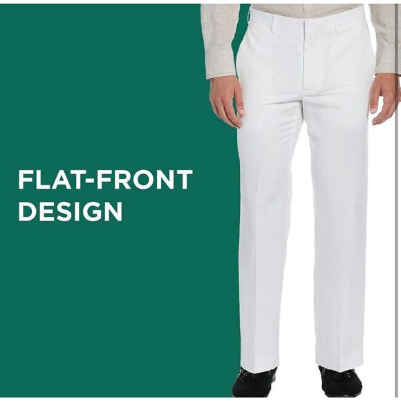 NEW Cubavera Dress Blues Pants Men's Linen Blend Pant 32 W x 32 L Flat Front NWT - Picture 4 of 5